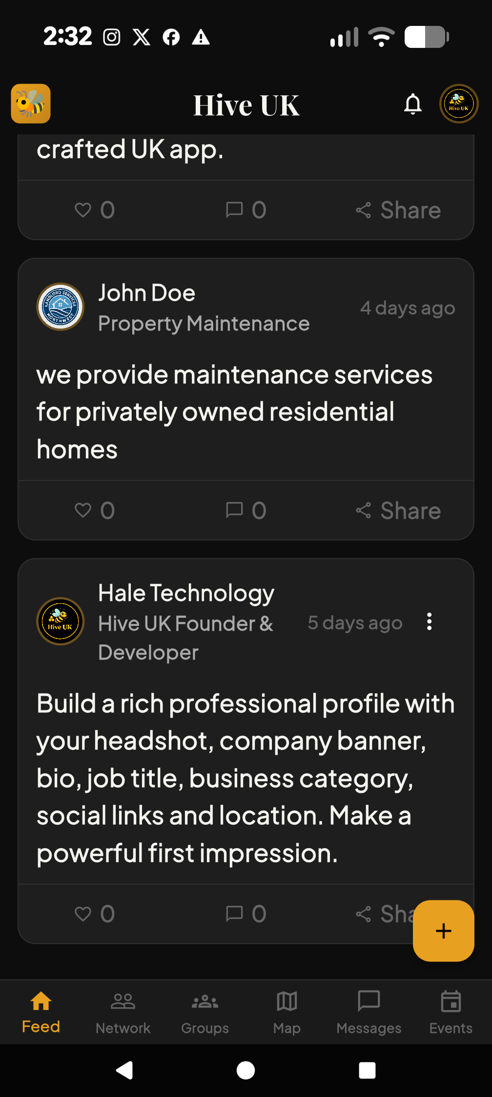 Hive UK Home Feed